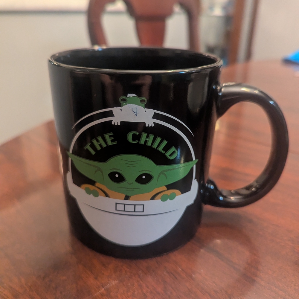 Star Wars Mandalorian Grogu Baby Yoda The Child 14 oz Black Coffee Tea Mug Cup